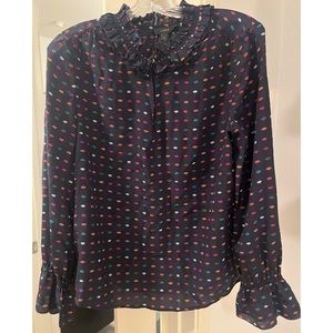 JCrew silk printed blouse